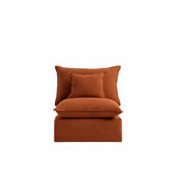 Sessel Anarela mit abnehmbarem Bezug aus 100 % Leinen in Terrakotta, 90 cm, FSC Mix Credit