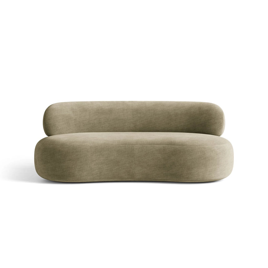Amalfi 3-Sitzer Sofa aus Chenille in Hellolive (Golden 31), 186x101 cm von Ferrani Interiors – Bild 3