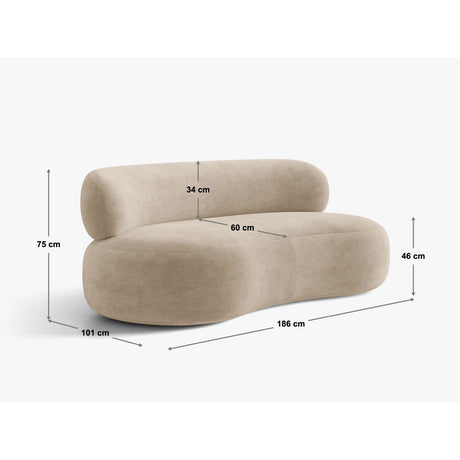 Amalfi 3-Sitzer Sofa aus Chenille in Terrakotta (Golden 56), 186x101 cm von Ferrani Interiors – Bild 2