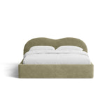 Amalfi Polsterbett mit Bettkasten und Kopfteil aus Chenille in Hellolive (Golden 31), 200x200 cm von Ferrani Interiors – Bild 5