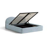 Amalfi Polsterbett mit Bettkasten und Kopfteil aus Chenille in Pastellblau (Golden 72), 160x200 cm von Ferrani Interiors – Bild 4