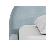 Amalfi Polsterbett mit Bettkasten und Kopfteil aus Chenille in Pastellblau (Golden 72), 180x200 cm von Ferrani Interiors – Bild 6