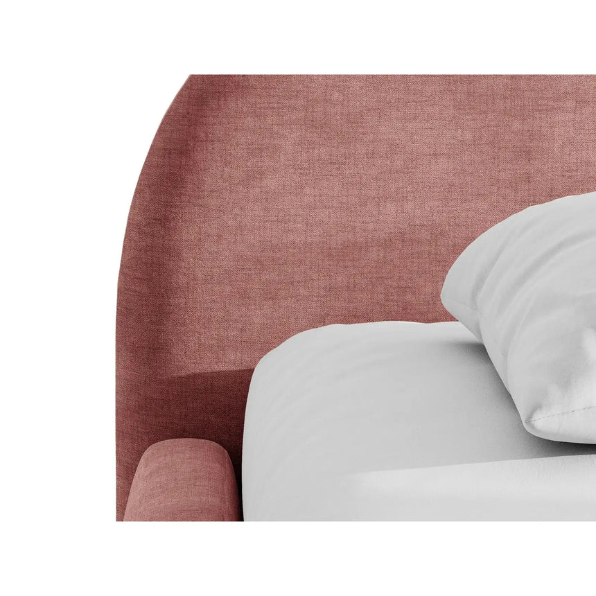 Amalfi Polsterbett mit Bettkasten und Kopfteil aus Chenille in Rosa (Golden 63), 180x200 cm von Ferrani Interiors – Bild 6