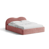 Amalfi Polsterbett mit Bettkasten und Kopfteil aus Chenille in Rosa (Golden 63), 200x200 cm von Ferrani Interiors – Bild 1