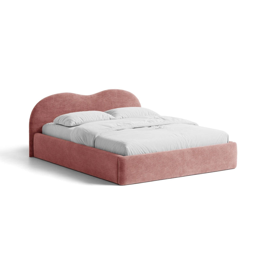 Amalfi Polsterbett mit Bettkasten und Kopfteil aus Chenille in Rosa (Golden 63), 200x200 cm von Ferrani Interiors – Bild 1