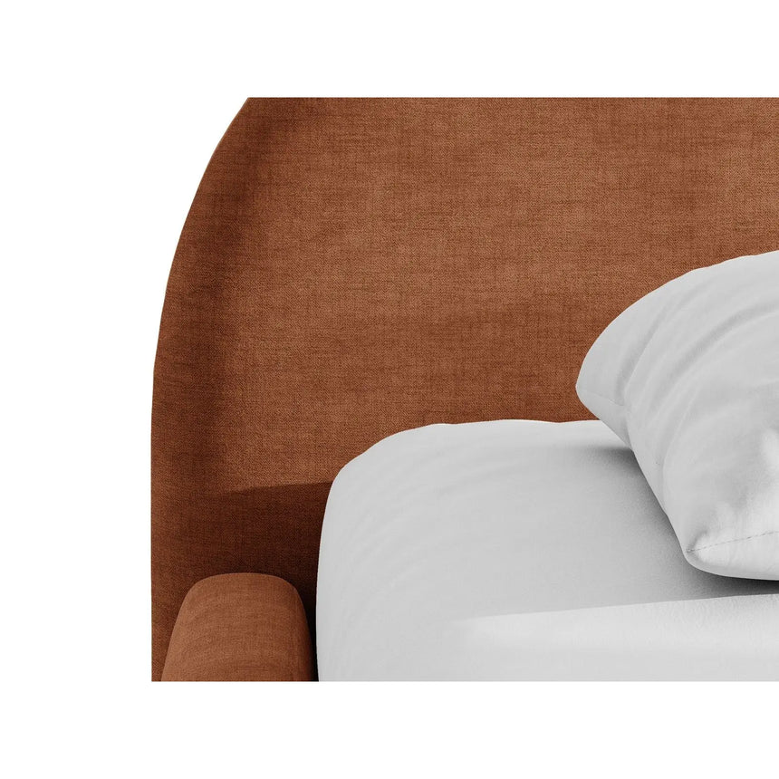 Amalfi Polsterbett mit Bettkasten und Kopfteil aus Chenille in Terrakotta (Golden 56), 140x200 cm von Ferrani Interiors – Bild 6
