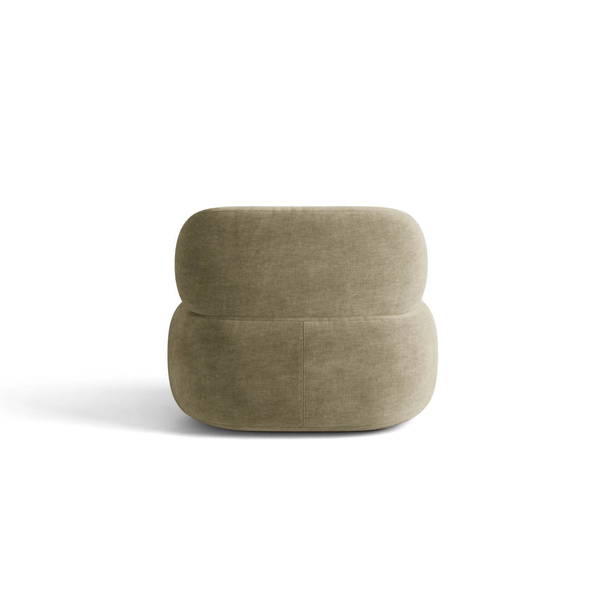 Amalfi Sessel aus Chenille in Hellolive (Golden 31), 84x91 cm von Ferrani Interiors – Bild 5
