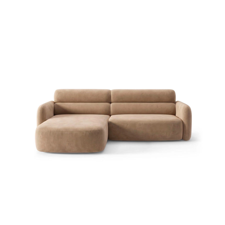 Carrara 3-Sitzer Ecksofa links aus Samt in Beige (Bluvel 28), 219x165 cm von Ferrani Interiors – Bild 1