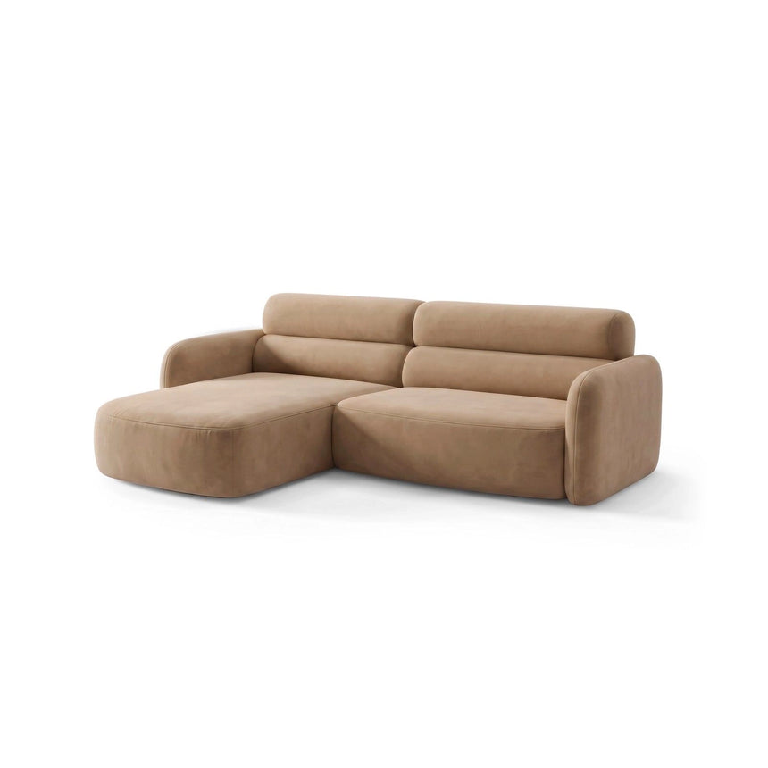 Carrara 3-Sitzer Ecksofa links aus Samt in Beige (Bluvel 28), 219x165 cm von Ferrani Interiors – Bild 4