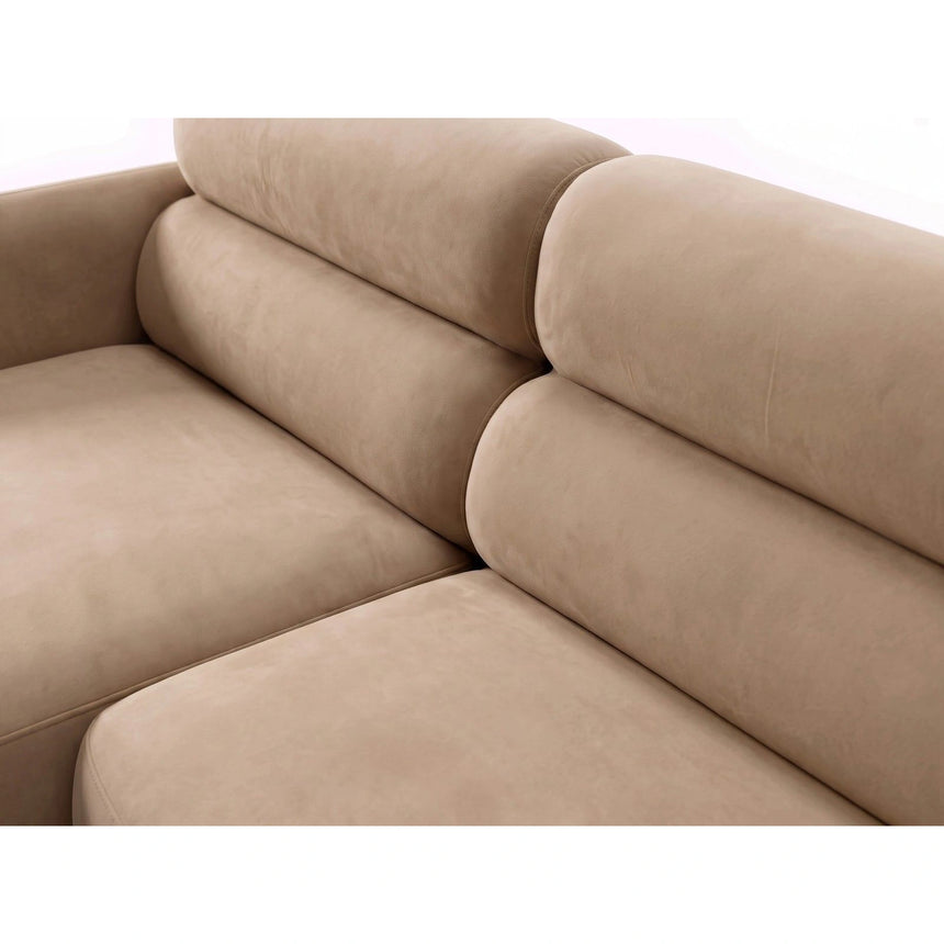 Carrara 3-Sitzer Ecksofa links aus Samt in Beige (Bluvel 28), 219x165 cm von Ferrani Interiors – Bild 6