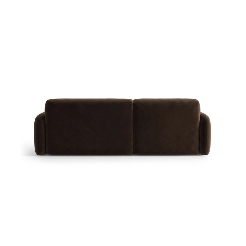 Carrara 3-Sitzer Ecksofa links aus Samt in Dunkelbraun (Bluvel 48), 219x165 cm von Ferrani Interiors – Bild 5