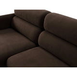 Carrara 3-Sitzer Ecksofa links aus Samt in Dunkelbraun (Bluvel 48), 219x165 cm von Ferrani Interiors – Bild 6