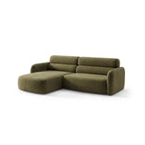 Carrara 3-Sitzer Ecksofa links aus Samt in Grün (Bluvel 77), 219x165 cm von Ferrani Interiors – Bild 4