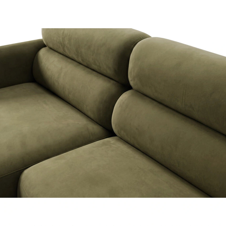 Carrara 3-Sitzer Ecksofa links aus Samt in Grün (Bluvel 77), 219x165 cm von Ferrani Interiors – Bild 6