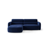 Carrara 3-Sitzer Ecksofa links aus Samt in Königsblau (Bluvel 86), 219x165 cm von Ferrani Interiors – Bild 1