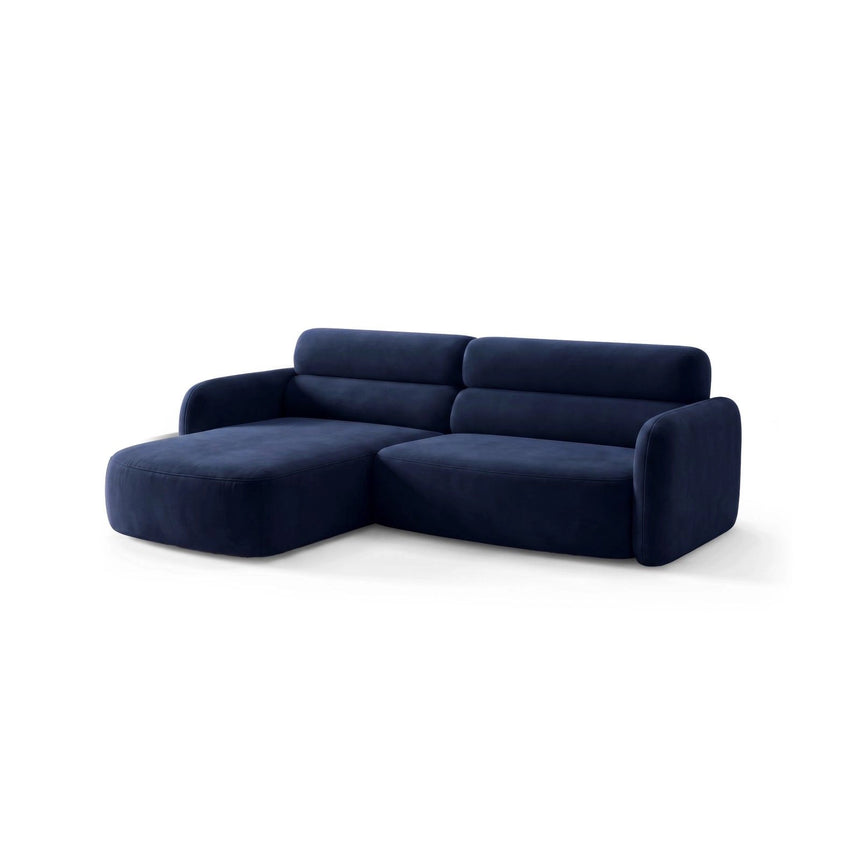 Carrara 3-Sitzer Ecksofa links aus Samt in Königsblau (Bluvel 86), 219x165 cm von Ferrani Interiors – Bild 4