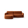 Carrara 3-Sitzer Ecksofa links aus Samt in Terrakotta (Bluvel 4215), 219x165 cm von Ferrani Interiors – Bild 1