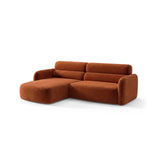 Carrara 3-Sitzer Ecksofa links aus Samt in Terrakotta (Bluvel 4215), 219x165 cm von Ferrani Interiors – Bild 4