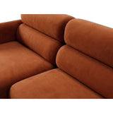 Carrara 3-Sitzer Ecksofa links aus Samt in Terrakotta (Bluvel 4215), 219x165 cm von Ferrani Interiors – Bild 6