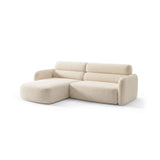 Carrara 3-Sitzer Ecksofa links aus Samt oder Strukturstoff, 219x165 cm von Ferrani Interiors – Bild 4