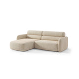 Carrara 3-Sitzer Ecksofa links aus Strukturstoff in Beige (Scott Sand), 219x165 cm von Ferrani Interiors – Bild 4