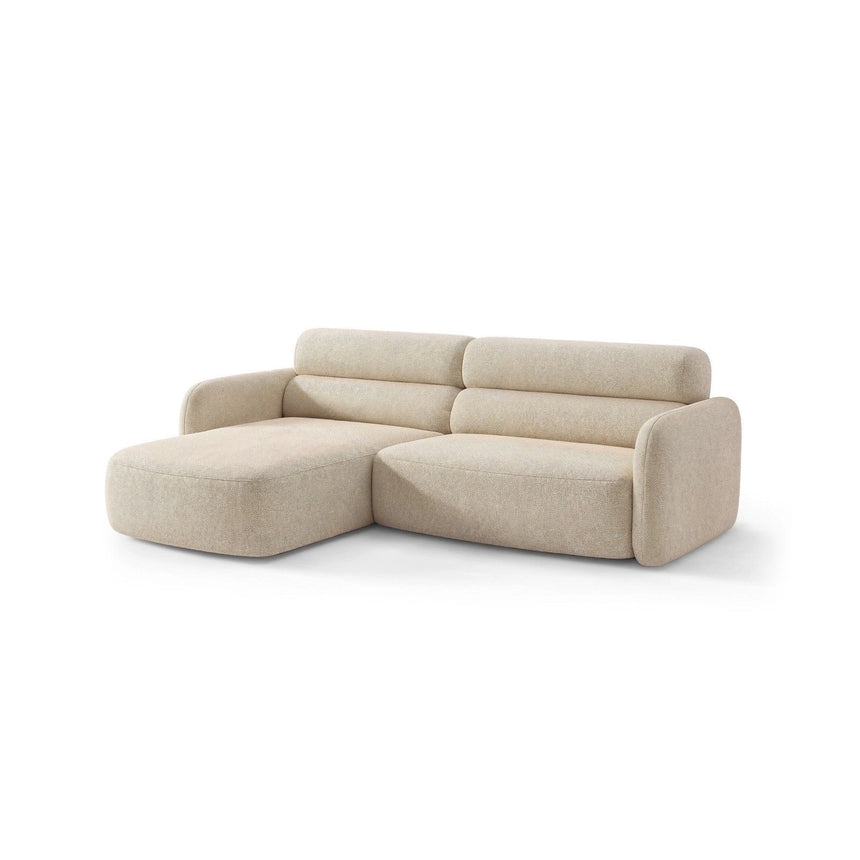 Carrara 3-Sitzer Ecksofa links aus Strukturstoff in Beige (Scott Sand), 219x165 cm von Ferrani Interiors – Bild 4