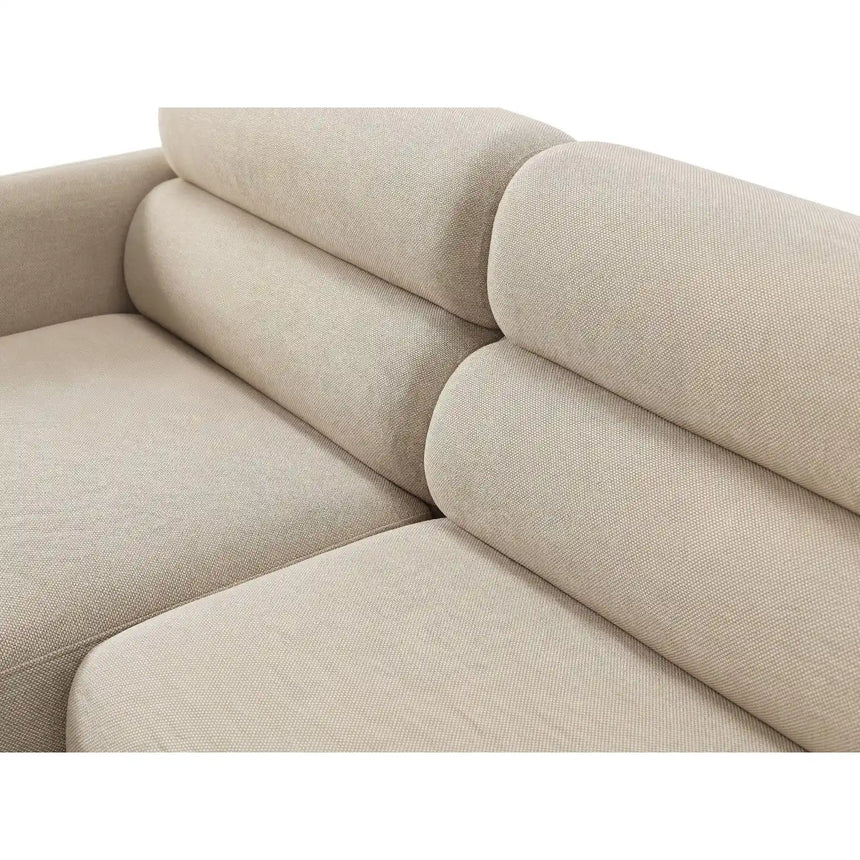 Carrara 3-Sitzer Ecksofa links aus Strukturstoff in Beige (Scott Sand), 219x165 cm von Ferrani Interiors – Bild 6