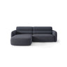 Carrara 3-Sitzer Ecksofa links aus Strukturstoff in Dunkelblau (Scott Ocean), 219x165 cm von Ferrani Interiors – Bild 1