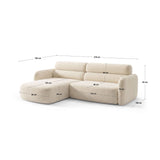 Carrara 3-Sitzer Ecksofa links aus Strukturstoff in Dunkelblau (Scott Ocean), 219x165 cm von Ferrani Interiors – Bild 3