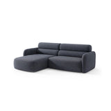 Carrara 3-Sitzer Ecksofa links aus Strukturstoff in Dunkelblau (Scott Ocean), 219x165 cm von Ferrani Interiors – Bild 4