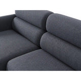 Carrara 3-Sitzer Ecksofa links aus Strukturstoff in Dunkelblau (Scott Ocean), 219x165 cm von Ferrani Interiors – Bild 6