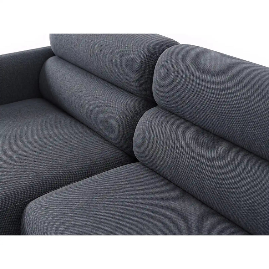 Carrara 3-Sitzer Ecksofa links aus Strukturstoff in Dunkelblau (Scott Ocean), 219x165 cm von Ferrani Interiors – Bild 6