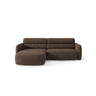 Carrara 3-Sitzer Ecksofa links aus Strukturstoff in Dunkelbraun (Scott Ebony), 219x165 cm von Ferrani Interiors – Bild 1