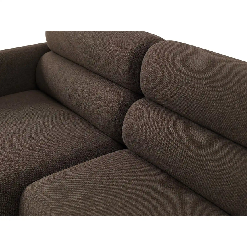 Carrara 3-Sitzer Ecksofa links aus Strukturstoff in Dunkelbraun (Scott Ebony), 219x165 cm von Ferrani Interiors – Bild 6