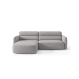 Carrara 3-Sitzer Ecksofa links aus Strukturstoff in Grau (Scott Ash), 219x165 cm von Ferrani Interiors – Bild 1