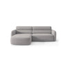 Carrara 3-Sitzer Ecksofa links aus Strukturstoff in Grau (Scott Ash), 219x165 cm von Ferrani Interiors – Bild 1