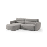 Carrara 3-Sitzer Ecksofa links aus Strukturstoff in Grau (Scott Ash), 219x165 cm von Ferrani Interiors – Bild 4