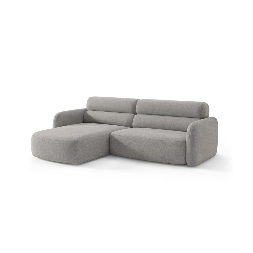 Carrara 3-Sitzer Ecksofa links aus Strukturstoff in Grau (Scott Ash), 219x165 cm von Ferrani Interiors – Bild 4