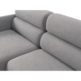 Carrara 3-Sitzer Ecksofa links aus Strukturstoff in Grau (Scott Ash), 219x165 cm von Ferrani Interiors – Bild 6