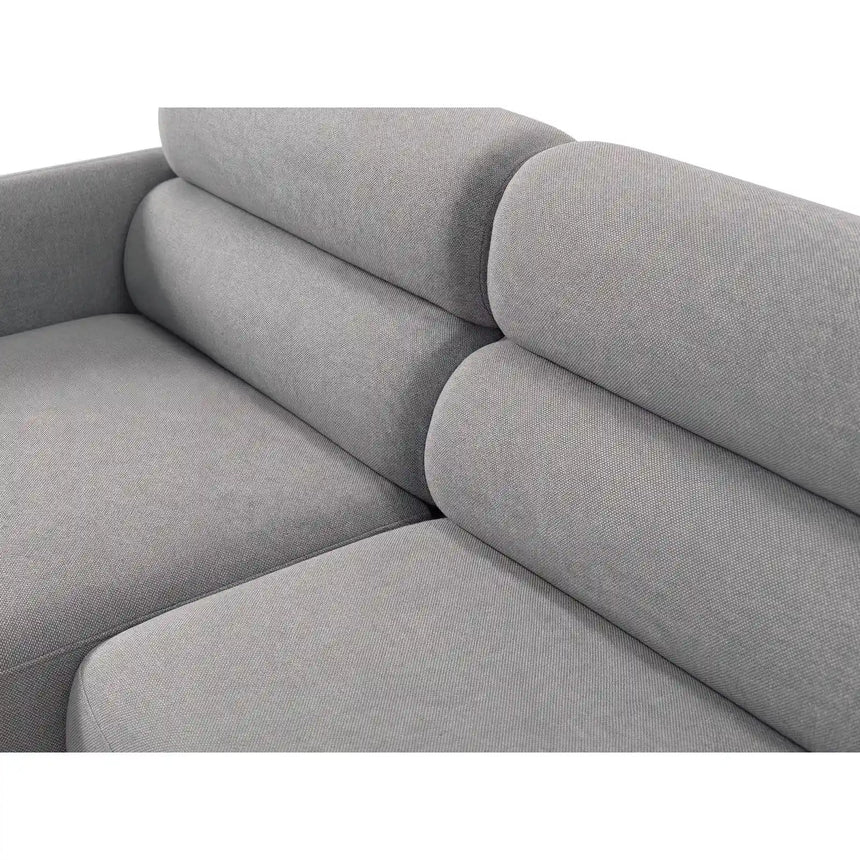 Carrara 3-Sitzer Ecksofa links aus Strukturstoff in Grau (Scott Ash), 219x165 cm von Ferrani Interiors – Bild 6