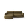 Carrara 3-Sitzer Ecksofa links aus Strukturstoff in Oliv (Scott Moss), 219x165 cm von Ferrani Interiors – Bild 1