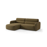 Carrara 3-Sitzer Ecksofa links aus Strukturstoff in Oliv (Scott Moss), 219x165 cm von Ferrani Interiors – Bild 4