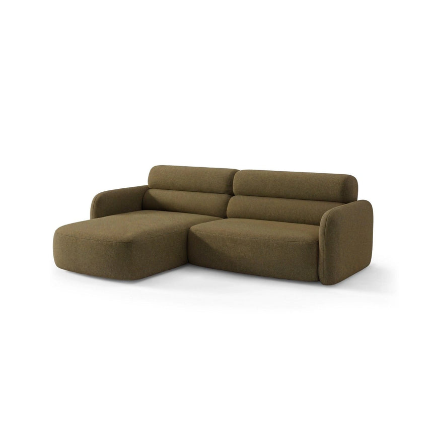 Carrara 3-Sitzer Ecksofa links aus Strukturstoff in Oliv (Scott Moss), 219x165 cm von Ferrani Interiors – Bild 4
