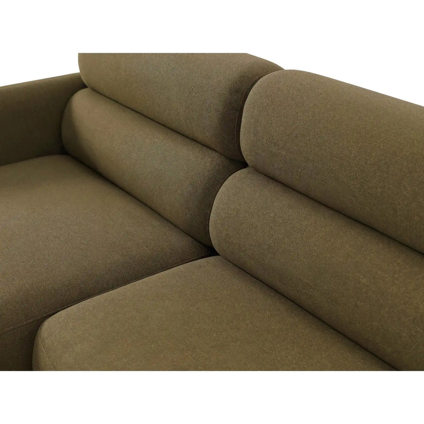 Carrara 3-Sitzer Ecksofa links aus Strukturstoff in Oliv (Scott Moss), 219x165 cm von Ferrani Interiors – Bild 6