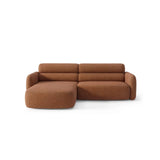 Carrara 3-Sitzer Ecksofa links aus Strukturstoff in Terrakotta (Scott Terracotta), 219x165 cm von Ferrani Interiors – Bild 1