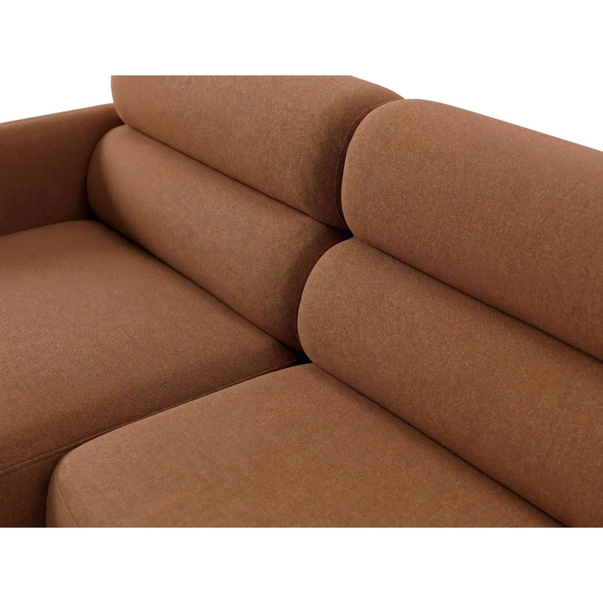 Carrara 3-Sitzer Ecksofa links aus Strukturstoff in Terrakotta (Scott Terracotta), 219x165 cm von Ferrani Interiors – Bild 6