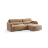 Carrara 3-Sitzer Ecksofa rechts aus Samt in Beige (Bluvel 28), 219x165 cm von Ferrani Interiors – Bild 4