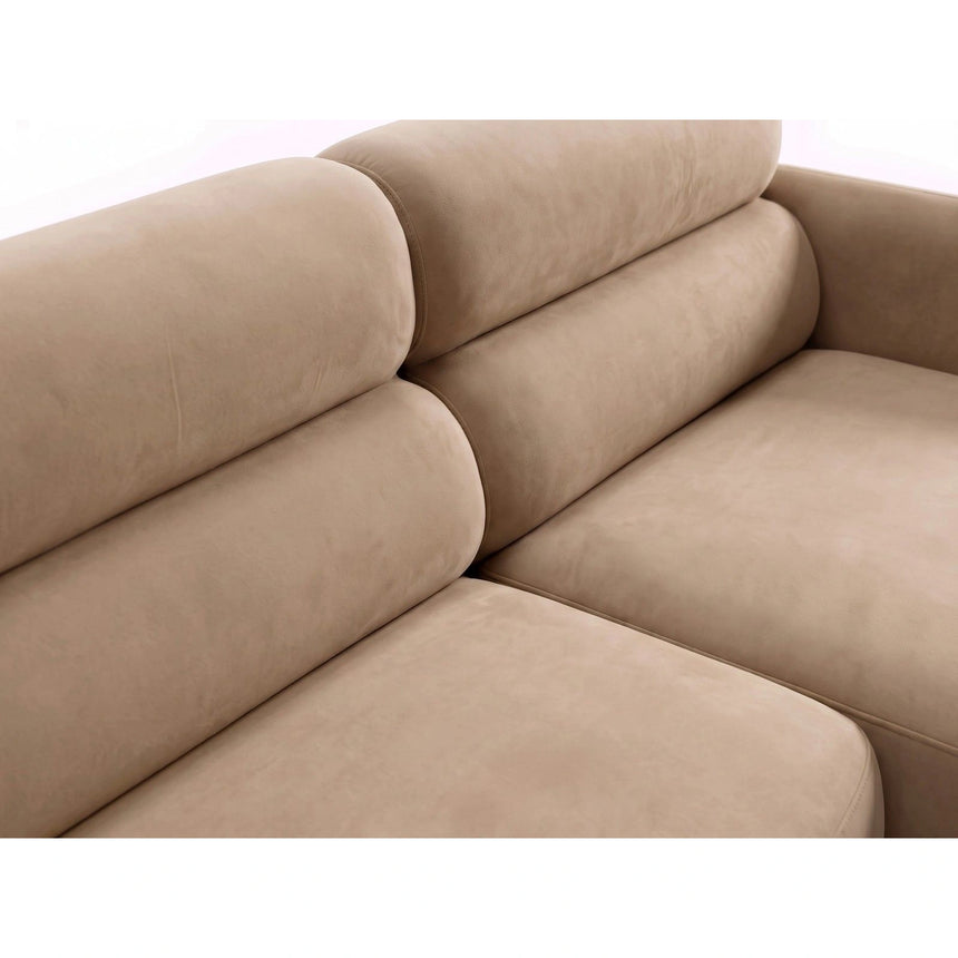 Carrara 3-Sitzer Ecksofa rechts aus Samt in Beige (Bluvel 28), 219x165 cm von Ferrani Interiors – Bild 6
