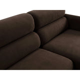 Carrara 3-Sitzer Ecksofa rechts aus Samt in Dunkelbraun (Bluvel 48), 219x165 cm von Ferrani Interiors – Bild 6