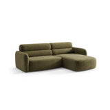 Carrara 3-Sitzer Ecksofa rechts aus Samt in Grün (Bluvel 77), 219x165 cm von Ferrani Interiors – Bild 4